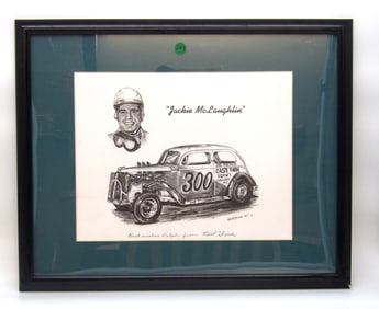 Bill Force Print of Jackie McLaughlin #300 Vintage Stock Car – Signed & Personalized