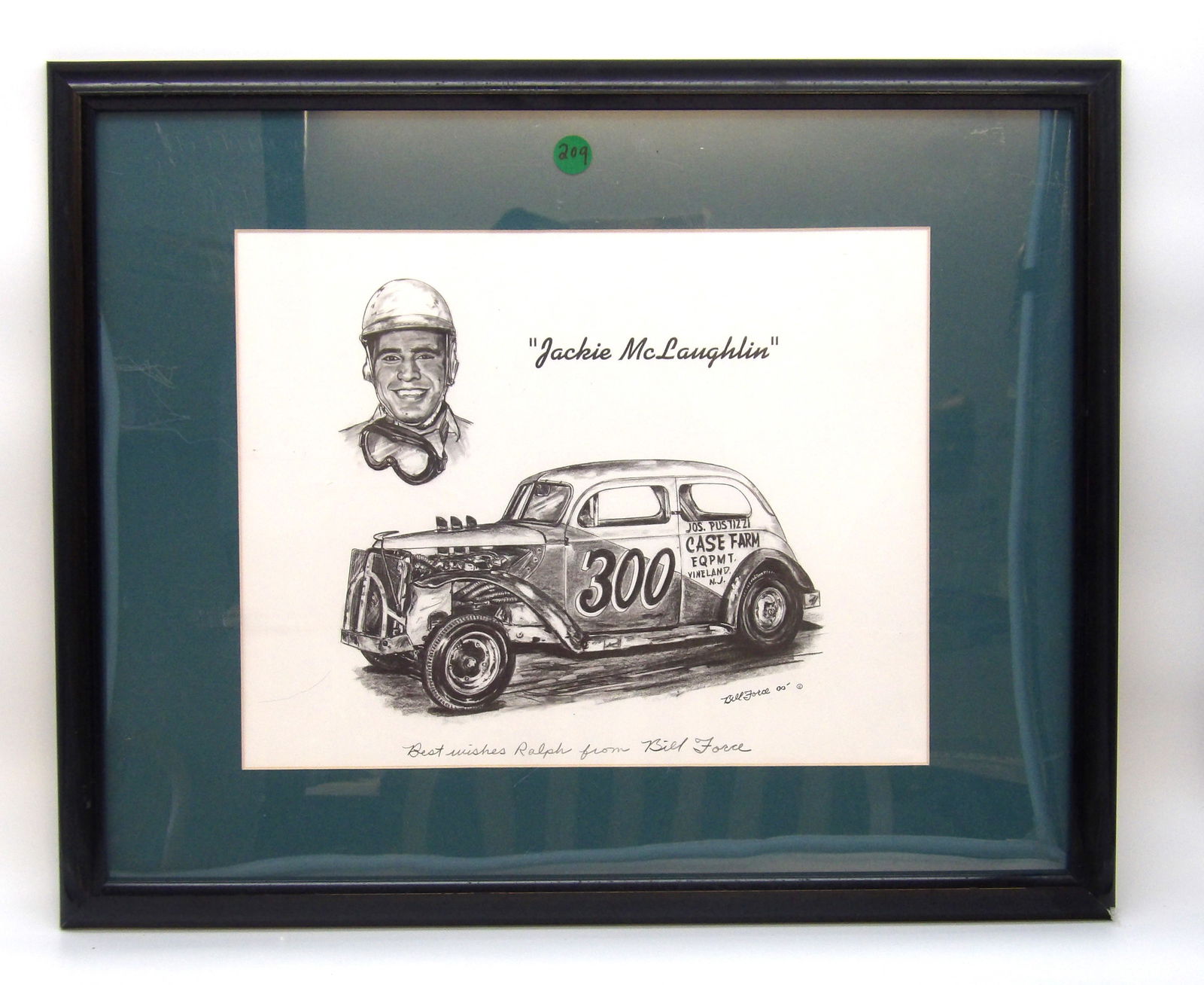 Bill Force Print of Jackie McLaughlin #300 Vintage Stock Car – Signed & Personalized (1 of 1)