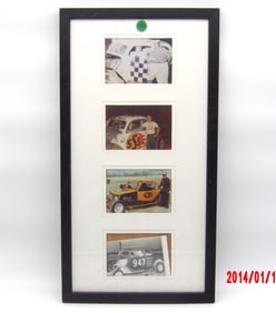 Framed Vintage Stock Car Racing Photo Collage of Jackie McLaughlin
