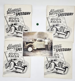 Vintage Alcyon Speedway Racing Programs & Jackie McLaughlin Photo – 1950s Pitman NJ Memorabilia