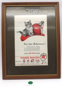 Vintage Texaco "Purr-fect Performance" Ad & Racing Memorabilia Lot