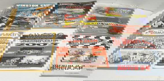 Collection of Vintage NASCAR and Racing Memorabilia Magazines and Programs