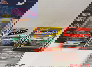 Collection of NASCAR & Dirt Track Diecast Cars w/ Trading Cards, & Collection of Diecast Cars