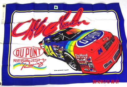 Jeff Gordon DuPont Racing Flag & XXL 1993 Rookie of the Year Commemorative Racing Jacket