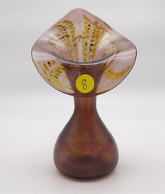 Vintage Handblown 'Jack-in-the-Pulpit' Art Glass Vase