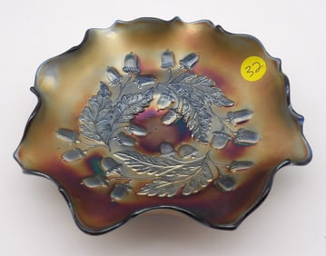 Acorn & Leaf Carnival Glass Bowl by Fenton Art Glass