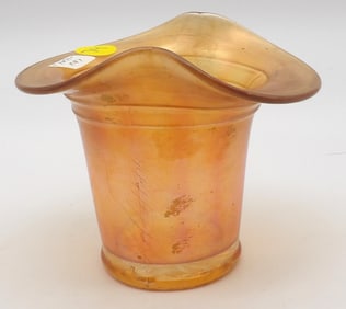 Patriotic Hat Marigold Carnival Glass Vase by Dugan