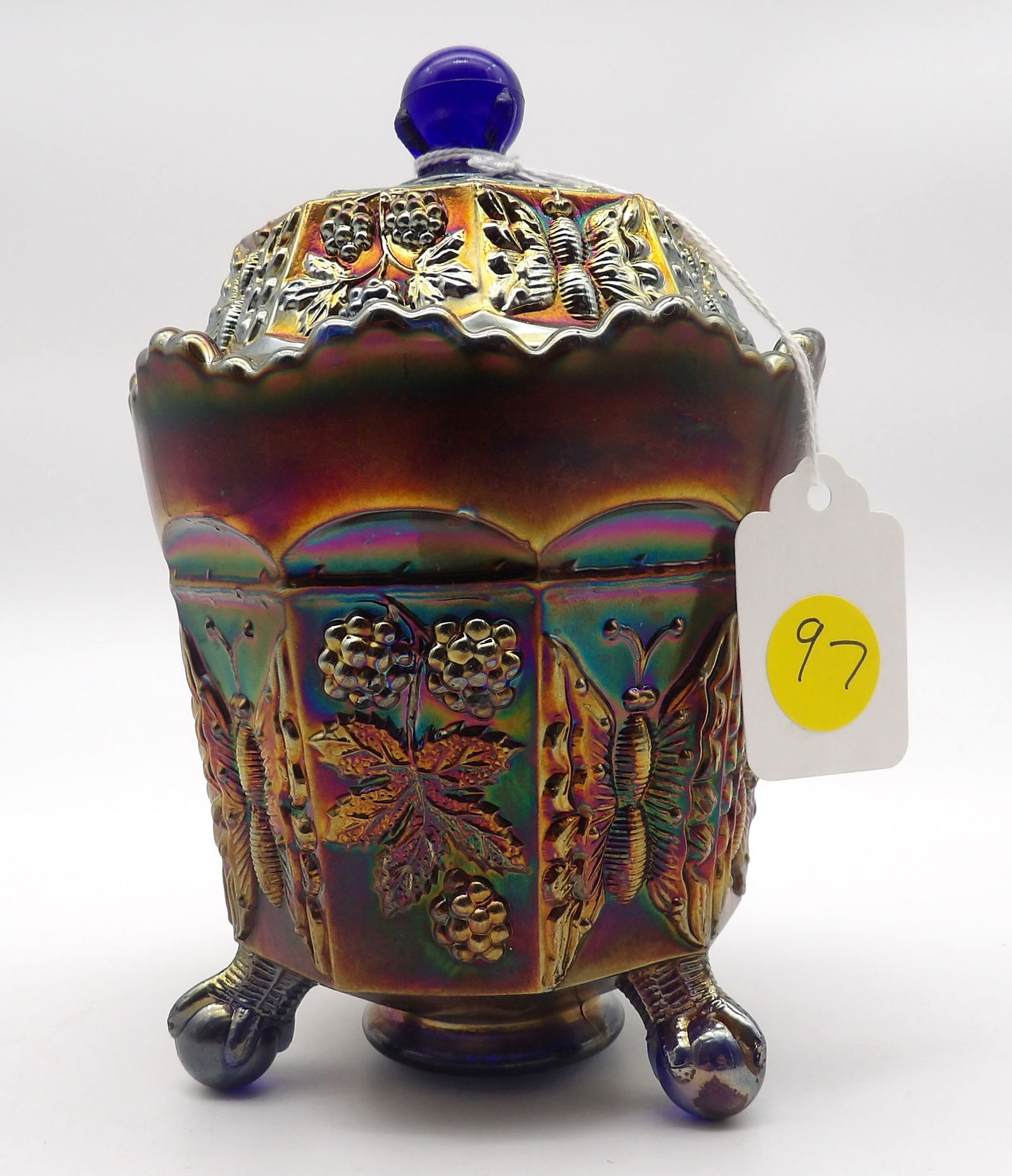 2 Pc Set - Butterfly & Berry Amethyst Glass Table Set by Fenton Glass (1 of 5)