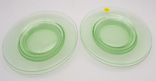 Pair of Green Depression Glass Oval Platters