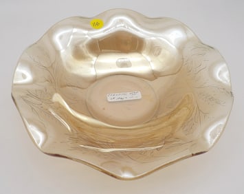 Floral Marigold Iridescent Bowl by Jeannette Glass Co.