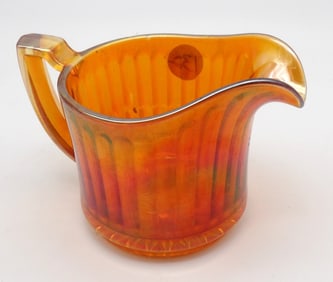 RIBBED MARIGOLD CARNIVAL GLASS CREAMER