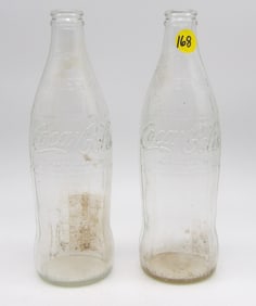 VINTAGE COCA-COLA “HOBBLESKIRT” GLASS BOTTLES (2)
