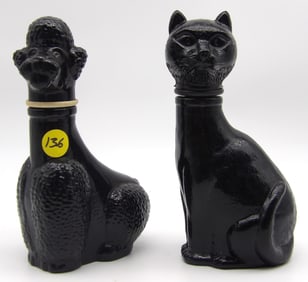PAIR OF AVON DOG & CAT FIGURINE BOTTLES