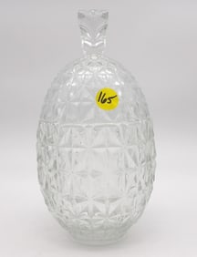 CRYSTAL CUT GLASS PINEAPPLE CANDY DISH / JAR