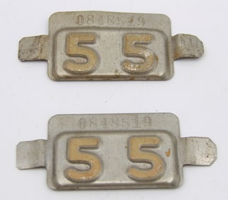 PAIR OF 1955 NEW JERSEY LICENSE PLATE TAGS