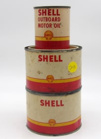 SHELL OIL CANS (3)