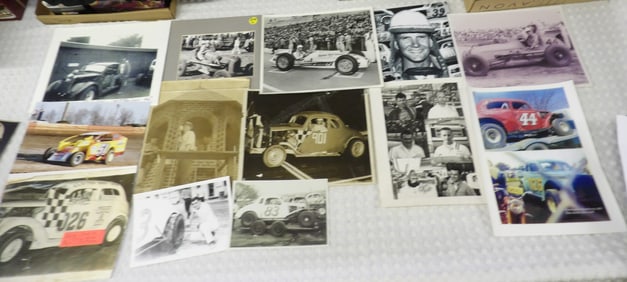VINTAGE RACING / SPEEDWAY PHOTOS – SOME AUTOGRAPHED (30+)
