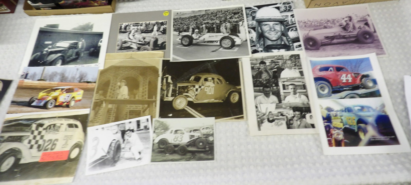 VINTAGE RACING / SPEEDWAY PHOTOS – SOME AUTOGRAPHED (30+): This collection of vintage racing photos features shots from historic NJ race tracks, popular drivers, and awesome cars (some autographed)