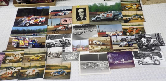 VINTAGE RACING / SPEEDWAY PHOTOS – SOME AUTOGRAPHED (50+)