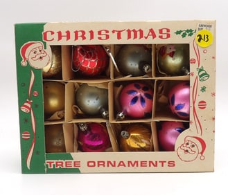 12 PC - 1950s VINTAGE CHRISTMAS TREE ORNAMENTS