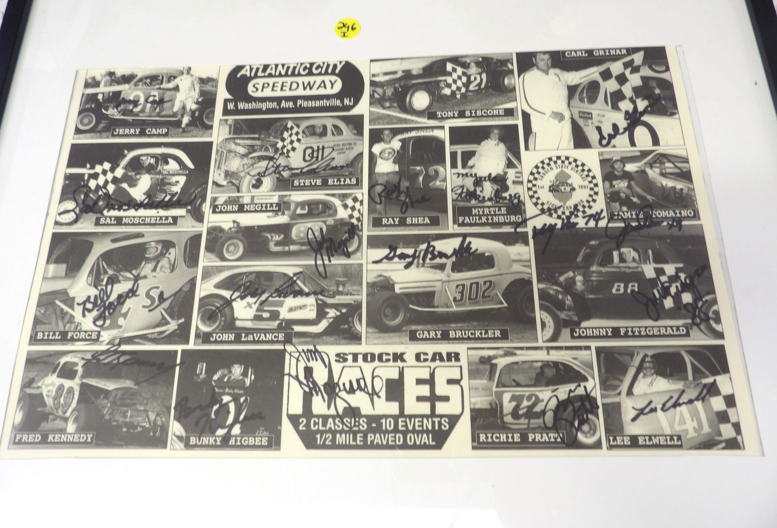ATLANTIC CITY SPEEDWAY POSTER W/ AUTOGRAPHS (FRAMED) (1 of 2)