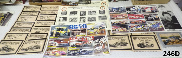 VINTAGE RACING POSTERS, PINS, PHOTOS – MANY AUTOGRAPHED (50+)