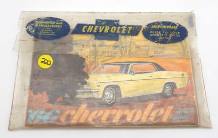 ’66 CHEVROLET OWNER’S GUIDE & CUSTOM FEATURE BOOKLET W/ ORIGINAL SLEEVE