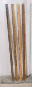 VINTAGE ADVERTISING YARD STICKS (4) – CVS, ASHLEY FURNITURE, BLOM BROTHERS, NEWBERRY’S