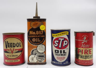 VINTAGE OIL / FIRE EXTINGUISHER CANS (4)