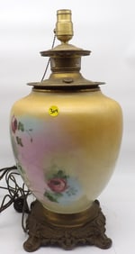 FLORAL ‘GONE WITH THE WIND’ PARLOR LAMP