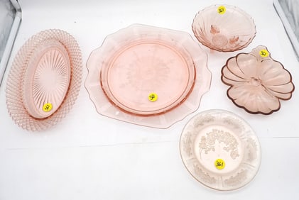 PINK DEPRESSION GLASS – ANCHOR HOCKING, MAYFAIR (5)