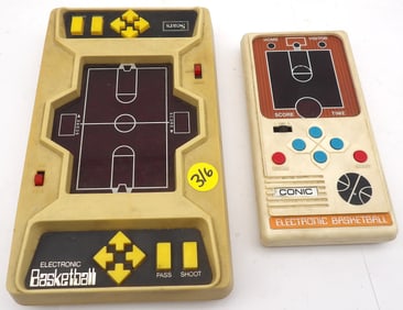 2 PC - SEARS & CONIC ELECTRONIC BASKETBALL HANDHELD GAMES