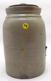 STONEWARE JAR WITH LID