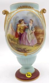 SEVRES-STYLE ‘COURTING SCENE’ HAND PAINTED PORCELAIN URN / VASE