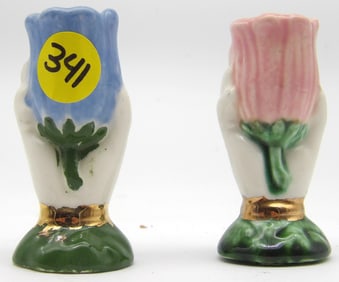 CERAMIC BUD VASES – SIGNED, HANDPAINTED