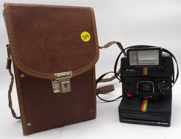POLAROID ONE STEP CAMERA w/ CASE, & BOOKLET