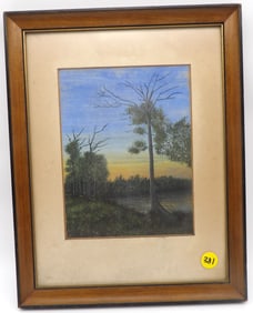 FRAMED LAKE SCENE ART