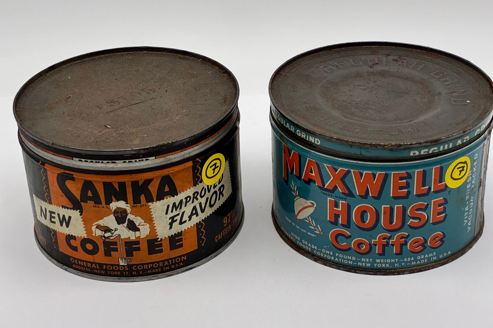 VINTAGE COFFE CANS AND ELECTRIC COFFEE PERCOLATOR (1 of 5)