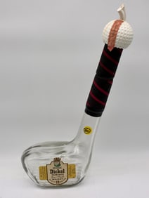 GEORGE DICKEL TENNESSEE SOUR MASH WHISKY GOLD CLUB BOTTLE DECANTER