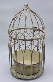 DECORATIVE DESTRESSED BIRD CAGES, FEEDER