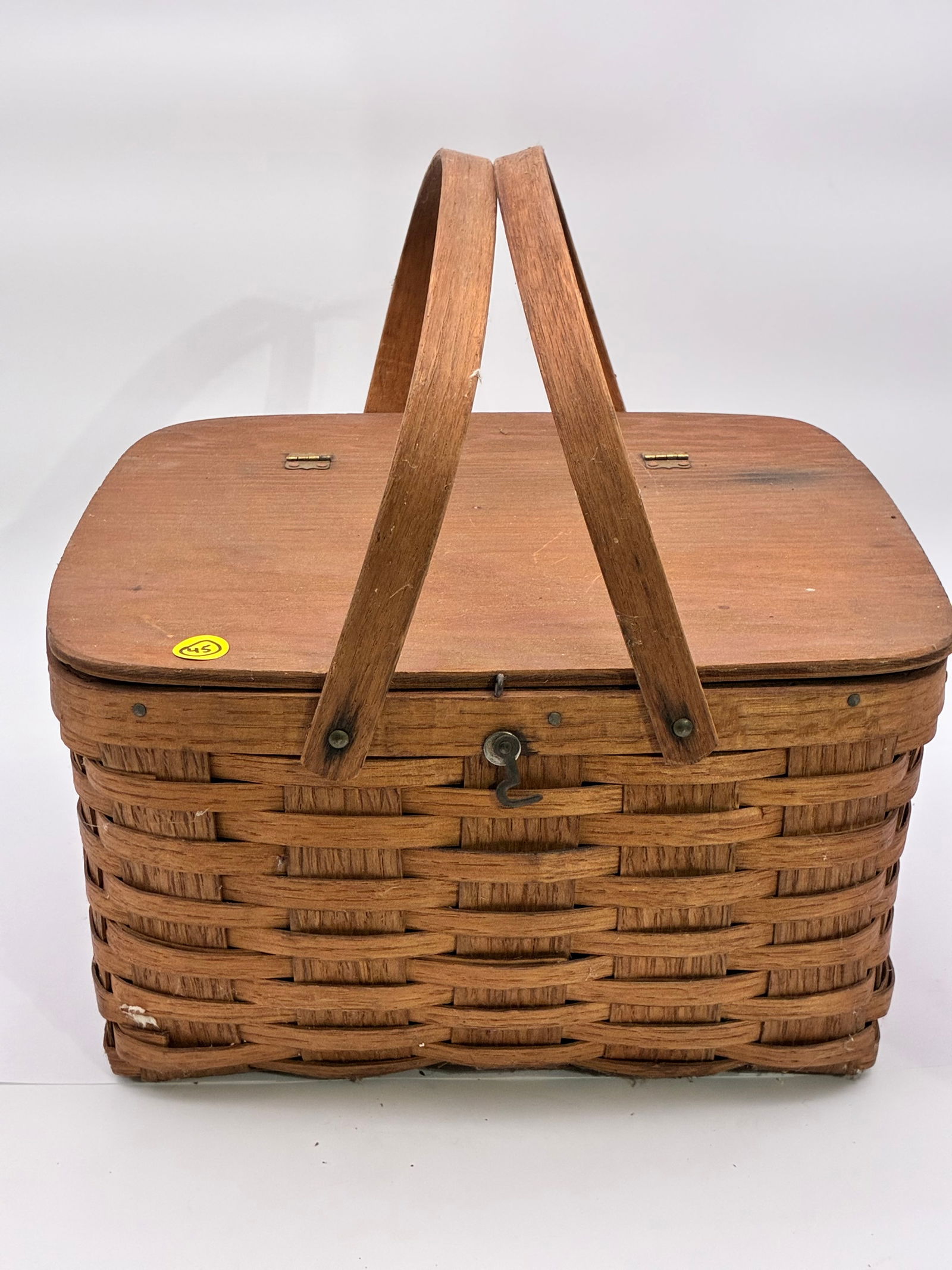 LONGABERGER DOUBLE HANDLE PICNIC BASKET & JAPANESE TEA SET (1 of 4)