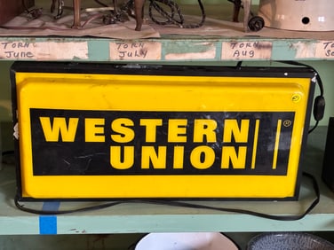 WESTERN UNION LIGHT UP BOX SIGN