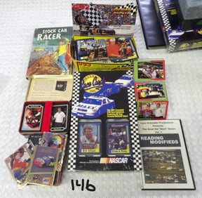 RACING TRADING CARDS, SHIRT, CAR LOT