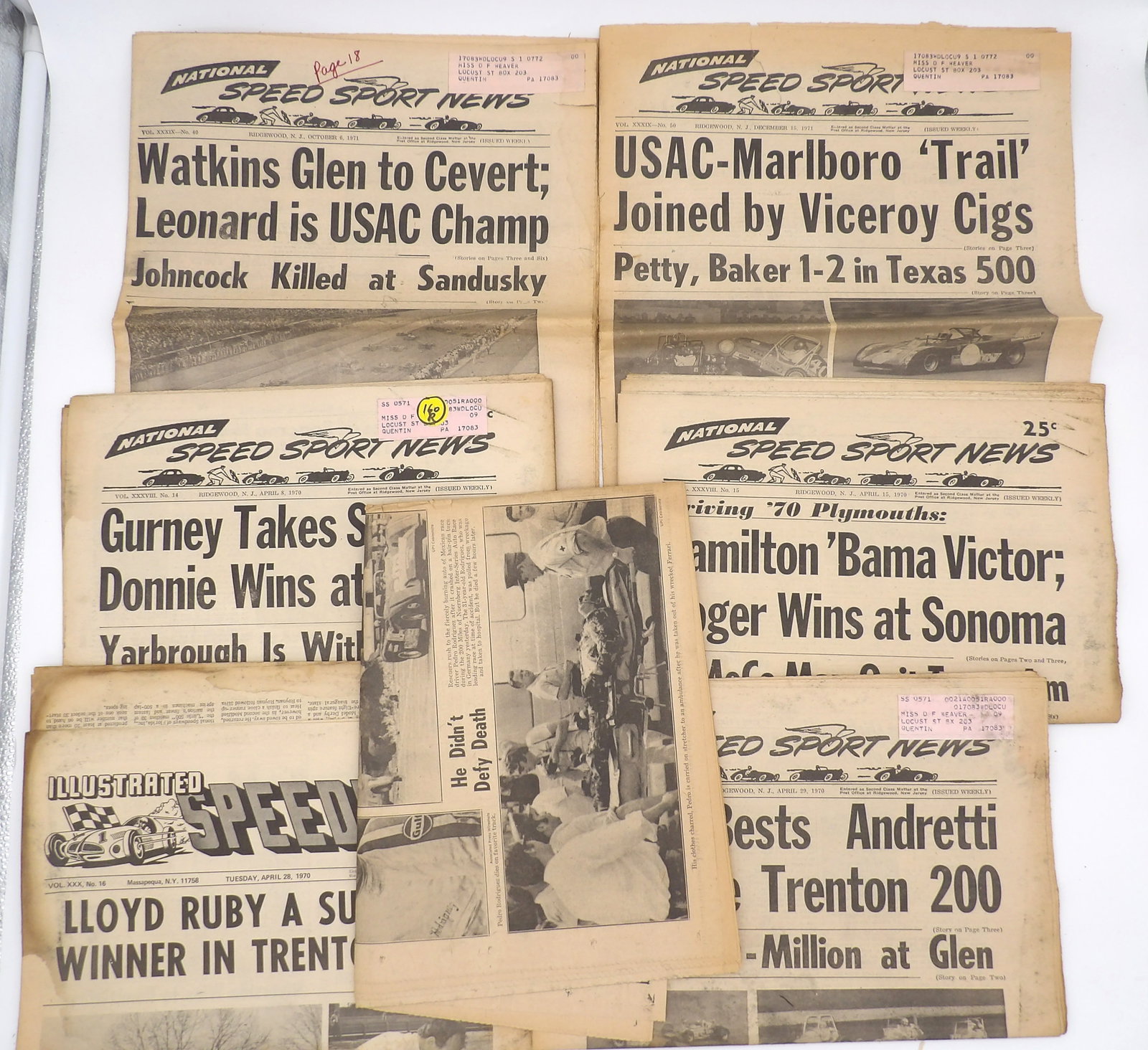 VINTAGE RACING MAGAZINES / NEWSPAPERS 1970/1971 – ILLUSTRATED SPEEDWAY NEWS, NATIONAL SPEED (1 of 4)