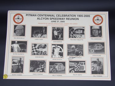 PITMAN CENTENNIAL CELEBRATION ALCYON SPEEDWAY REUNION POSTERS – AUTOGRAPHED BY IRON MIKE