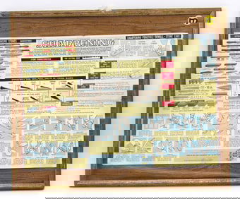 VINTAGE BELT HOLE MAKER / LEATHER PUNCHER, FRAMED / MOUNTED CHEVROLET SHARPENING GUIDE FLYER 1956, &