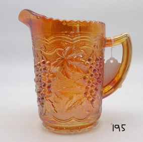 GRAPE & VINE MARIGOLD MEDIUM PITCHER - Imperial Marigold Carnival Glass “Grape” Pattern