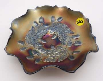 ACORN & LEAF RUFFLED BOWL FENTON