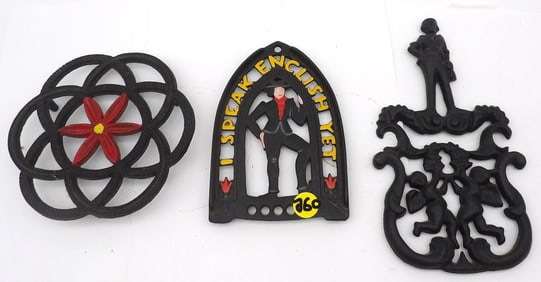 CAST IRON TRIVETS (3)