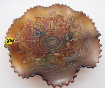 WISHBONE MARIGOLD RUFFLED FOOTED BOWL NORTHWOOD